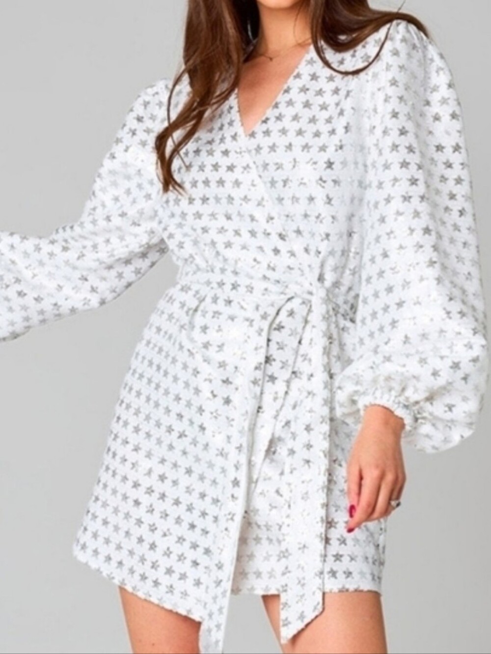 Buddy Love Adeline Star Sequin Wrap Dress S